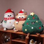 chubby christmas tree reindeer snowman plushies 3